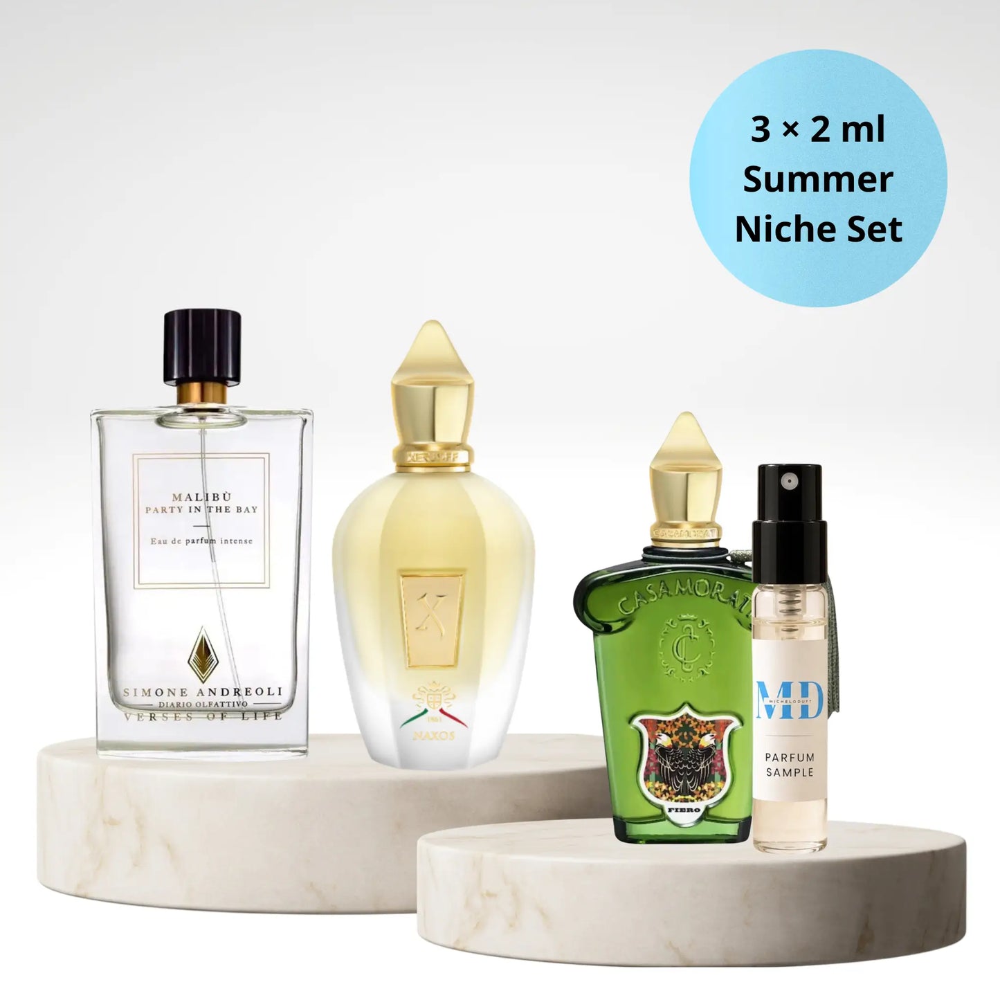 Citrus Breeze Parfümproben Set mit Xerjoff Naxos, Malibù Party in the Bay und Casamorati Fiero als 3 x 2 ml Duftproben