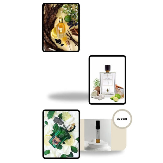 Sommer-Set Citrus Breeze: Drei 2-ml-Proben mit zitrisch-aromatischen Düften – Naxos, Malibu Party in the Bay und Fiero