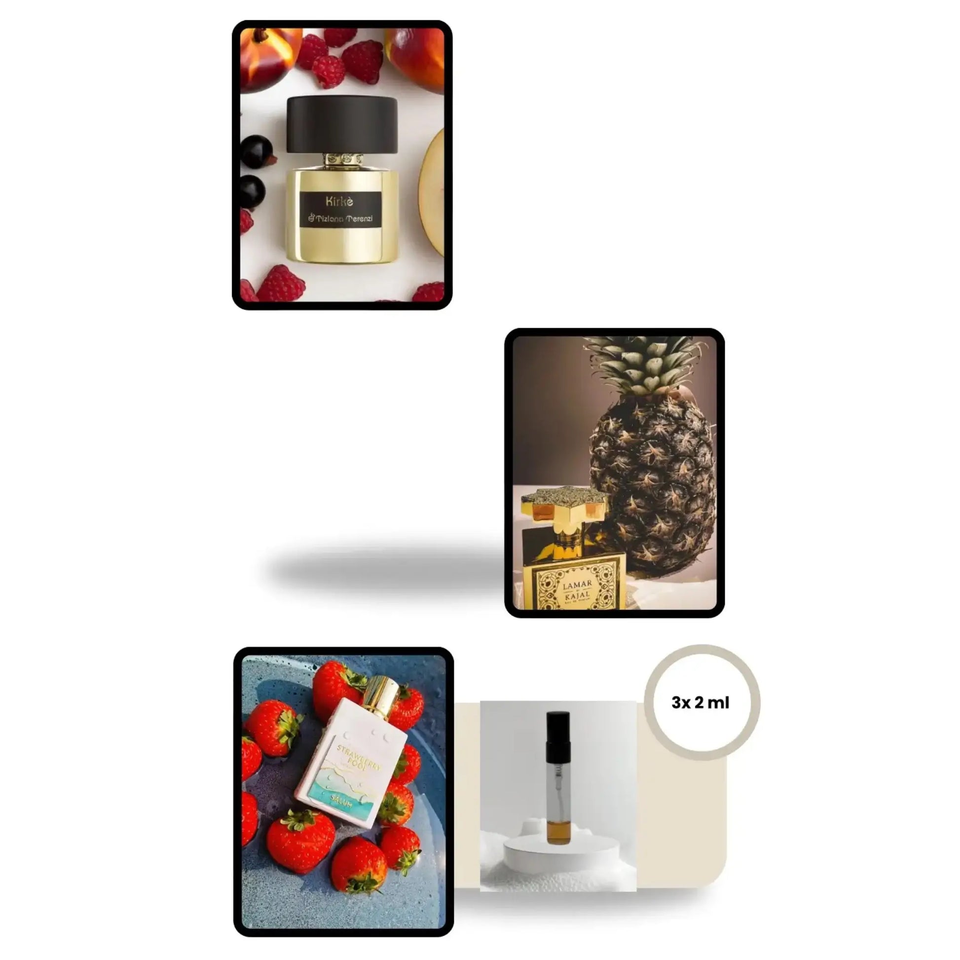 Sommer-Set Nr. 1 – Summer Seduction mit 3×2 ml Duftproben: Kajal Lamar, Salum Strawberry Pool und Tiziana Terenzi Kirke – MicheloDuft